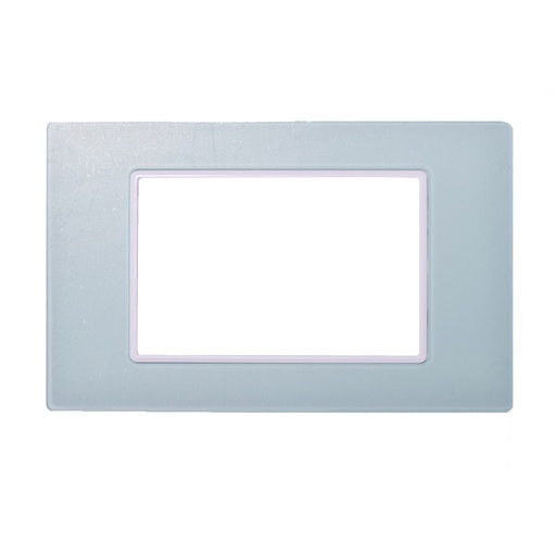 [13168X] TAPA LUXOR PLATA CRISTAL ACRILICA CUADRADA BORDE CROMADO (V10-02AP)