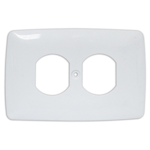 [8341] TAPA PLASTICA DE LUJO TOMA DOBLE BLANCA 2X4 INDMA CERTIFICADA (CON TORNILLO)(T1206-0019)