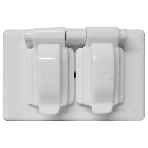 [11170] TAPA PLASTICA PARA TOMA DOBLE BLANCA PARA EXTERIOR (INTEMPERIE)(U03F)