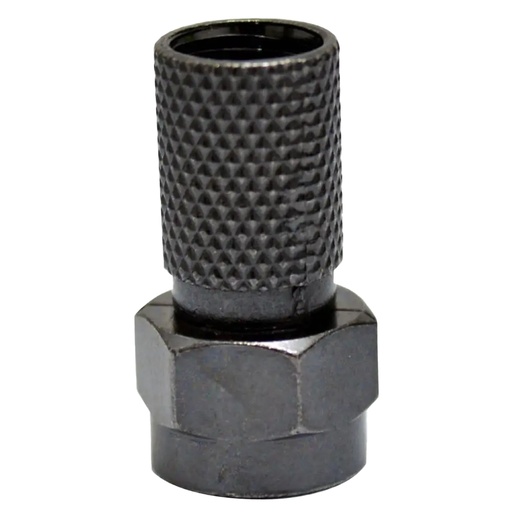[12280K] TERMINAL COAXIAL GRIS MATE ROSCA FINA RG6 PQT X 5 UDUKE