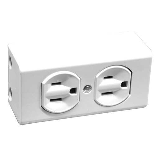 [4123B] TOMA DOBLE MURO SOBREPONER PASTA BLANCO (HT20349A)