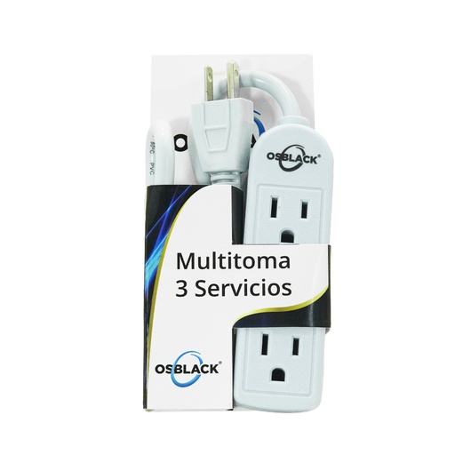 [6065B] TOMA MULTIPLE ELECTRIC X 3 SALIDAS 60CM CABLE (U63-1)