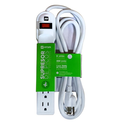 [12309] TOMA MULTIPLE MTEK 6 SALIDAS SUPRESOR DE PICOS 450 JOULES (TRONEX MTSE-6CSB-1M)