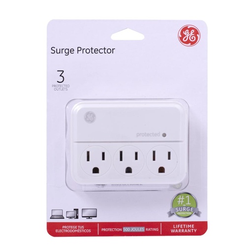 [16226] TOMA MULTIPLE X 3 DE PARED SUPRESOR DE PICOS 450J GENERAL ELECTRIC (GE35122)