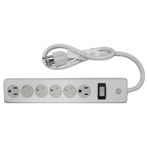 [11482] TOMA MULTIPLE X 6 CON SUPRESOR DE PICOS PROTECCION 450 JOULES GENERAL ELECTRIC CABLE 60 CMS (GE33656)