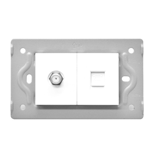 [13137] TOMA TELEFONO + TV LUXOR BLANCA INTERCAMBIABLE SIN TAPA DUKE ENERGY (V9-036)