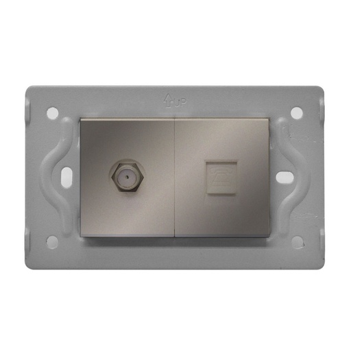 [13146] TOMA TELEFONO + TV LUXOR GRIS INTERCAMBIABLE SIN TAPA DUKE ENERGY (V3-036)