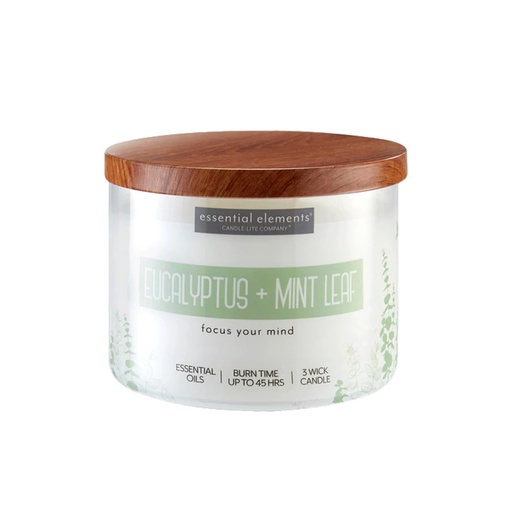 [15839] VELA 14.75 OZ ESSENTIAL ELEMENTS EUCALYPTUS & MINT LEAF CANDLE LITE (4472174)