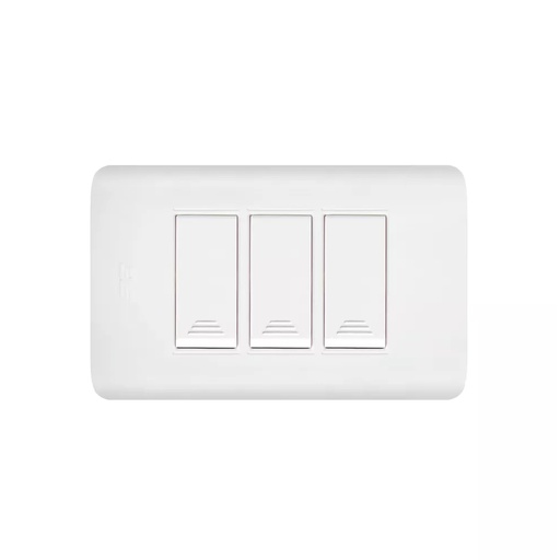 [21298] LINEA AVE  BLANCA INCRUSTRAR SWICHE TRIPLE (15013)