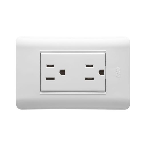 [21301] LINEA AVE  BLANCA INCRUSTRAR TOMA DOBLE (15066N)