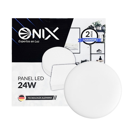 [15191B] PANEL LED 24W REDONDO S/P SIN MARCO LUZ DIA 6500K ONIX (ZFR514)