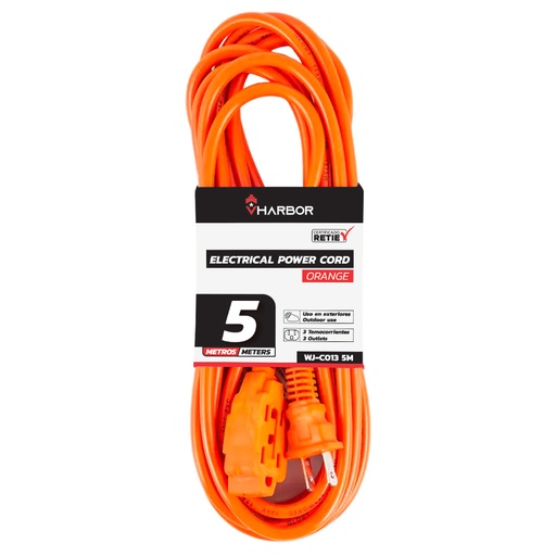 [21842] EXTENSION NARANJA X 5M VHARBOR (WJ-C013-5M) 
