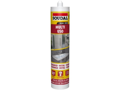 [21883] SILICONA ACETICA NEGRA MULTI USO 280ML SOUDAL (134617)