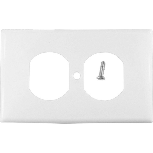 [4844A] TAPA PLASTICA TOMA DOBLE BLANCA T/L R/G (CUADRADA) (RETIE) 