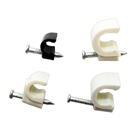 [1981P] GRAPA MURO PLASTICA COAXIAL 9 BLANCA (BOLSA X 40)PTV X1