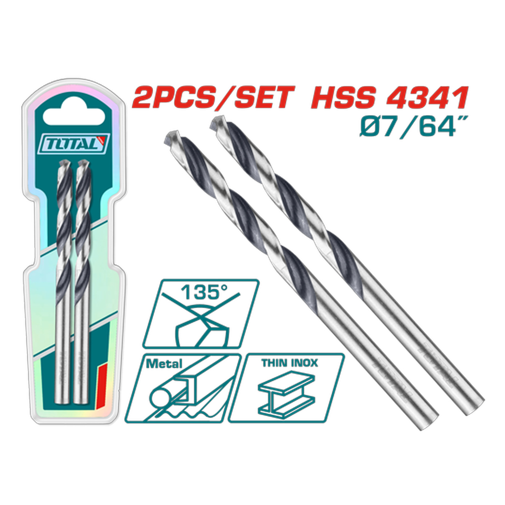 BROCA LAMINA 7/64" JUEGO X 2PZS  INDUSTRIAL SUPER TOTAL (TAC1206474)