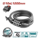 CANDADO MOTO CLAVE 10X1200MM SUPER TOTAL (TBK21012)