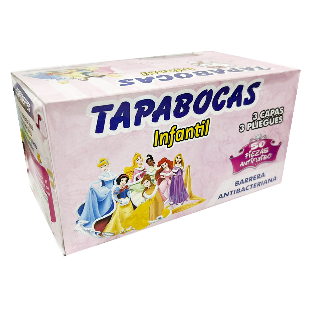 MASCARILLA TAPA BOCA NINA MOTIVOS TELA QUIRURGICA SMS TERMOSELLADO 3 CAPAS (CAJA X 50)(PRECIO X 50)