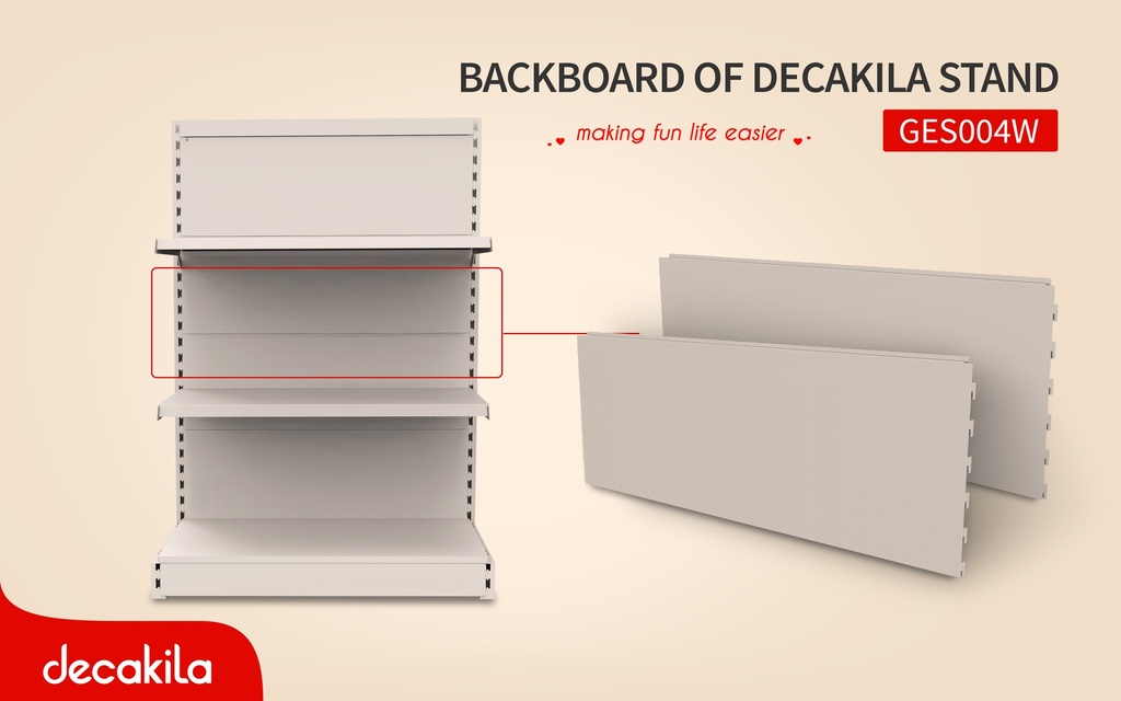 EXHIBIDOR DECAKILA TABLERO TRASERO  (89.6X30CM) DECAKILA (GES004W)