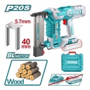 CLAVADORA + GRAPADORA INALAMBRICA 20V (5.7X40MM) NO INCLUYE BATERIA Y CARGADOR INDUSTRIAL SUPER  TOTAL (TCSNLI6005)