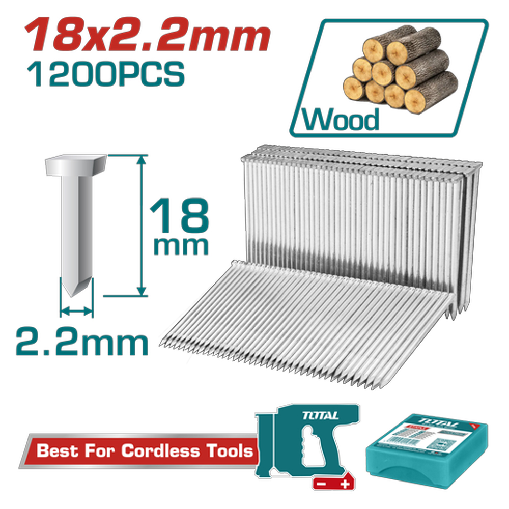 CLAVO 18MM CLAVADORA PARA CONCRETO 1200 PZS TOTAL  PARA USAR EN (TCSTLI3805, TCSTLI3808) (TAC12018)