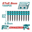 CLAVOS DE DISPARO CONTINUO 27X2.9MM PARA CONCRETO SUPER TOTAL (TAC02271)