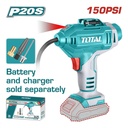COMPRESOR MINI INALAMBRICO 20V 150PSI PARA CARRO BATERIA Y CARGADOR NO INCLUIDO SUPER TOTAL (TACLI2018)