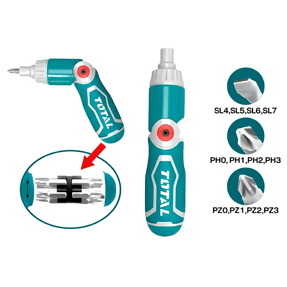 DESTORNILLADOR RACHET 13 EN 1 TOTAL (TACSD30136)