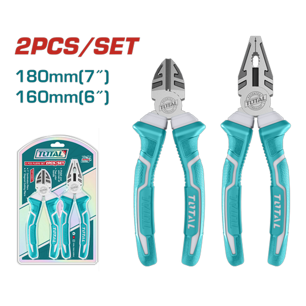 JUEGO DE  ALICATE 7" + CORTA FRIO 6" SUPER TOTAL (THT1K0206)