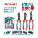 JUEGO DE ALICATE X 3 PIEZAS  CROMO VANADIUM INDUSTRIAL TOTAL (THT2CK231S)