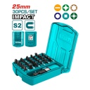 JUEGO DE PUNTAS DESTORNILLADOR IMANTADAS X 30 PCS INDUSTRIAL SUPER TOTAL (TACSD18306)