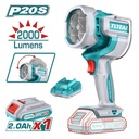 LAMPARA DE TRABAJO INALAMBRICA 2000 LUMENES 20V INCLUYE BATERIA 2,0AH  Y CARGADOR INDUSTRIAL SUPER TOTAL (UTWLI20881)