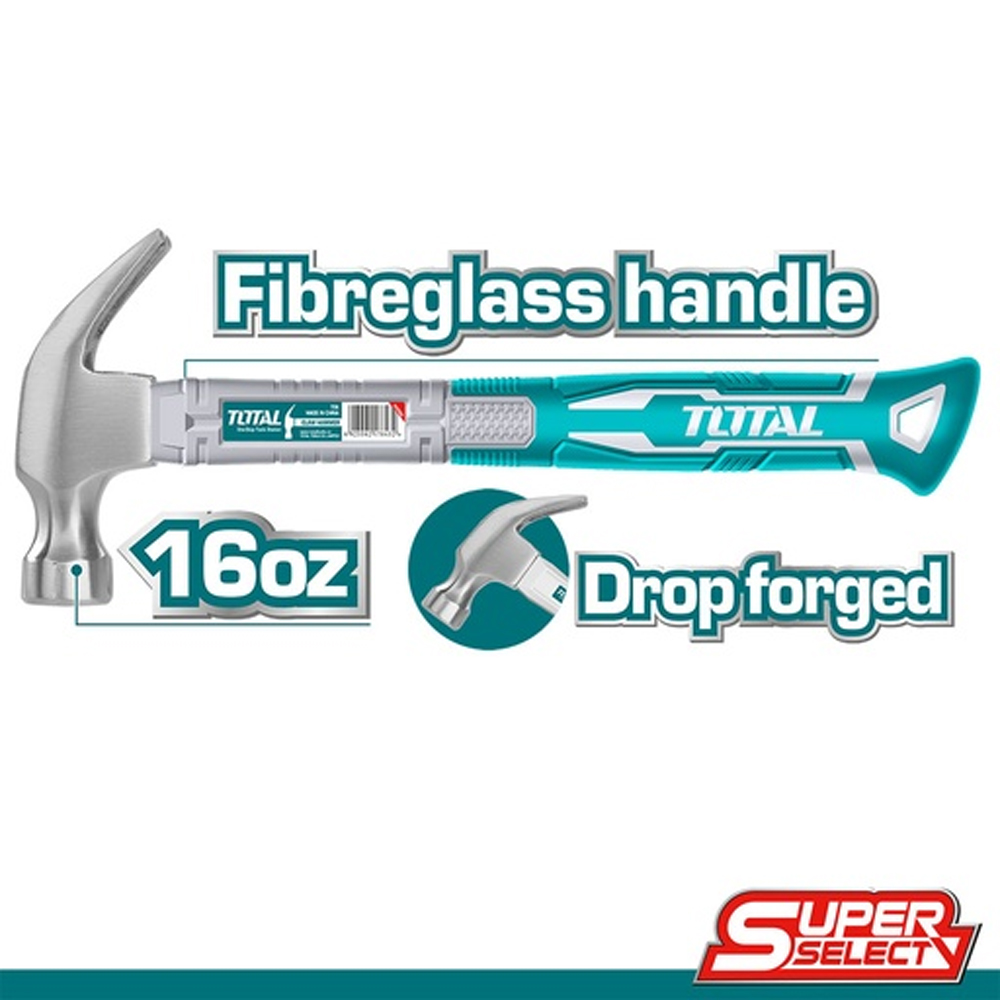 MARTILLO 16 OZ MANGO FIBRA DE VIDRIO SUPER SELECT TOTAL (THTS7316)