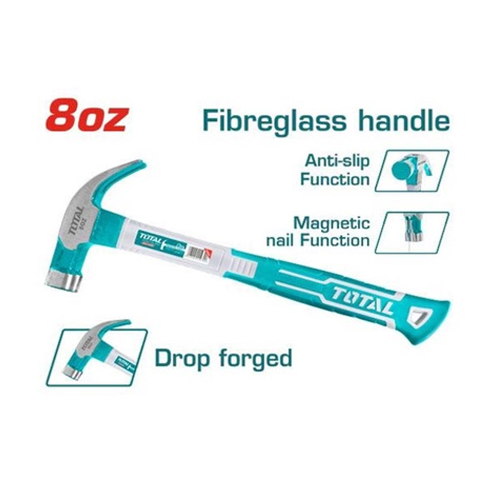 MARTILLO 8 OZ MANGO DE FIBRA DE VIDRIO INDUSTRIAL TOTAL (THTCH0086)