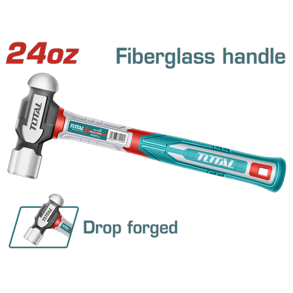 MARTILLO BOLA 24 OZ MANGO FIBRA DE VIDRIO SUPER TOTAL (THBPH61024)