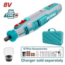 MOTO TOOL INALAMBRICO 8V INCLUYE 67 ACCESORIOS TOTAL (TMGLI0801)