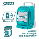 PARLANTE INALAMBRICO 20V BLUETOOTH BATERIA Y CARGADOR NO INCLUIDO TOTAL (TJRLI2001)