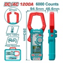 PINZA VOLTIAMPERIMETRICA DIGITAL 1200A  6000 CONTEOS RMS  INDUSTRIAL TOTAL (TMT7610002)
