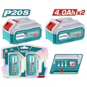 KIT DE 2 BATERIAS 4.0AH 20V ION LITHIUM  INDUSTRIAL SUPER TOTAL (TOSLI240312)