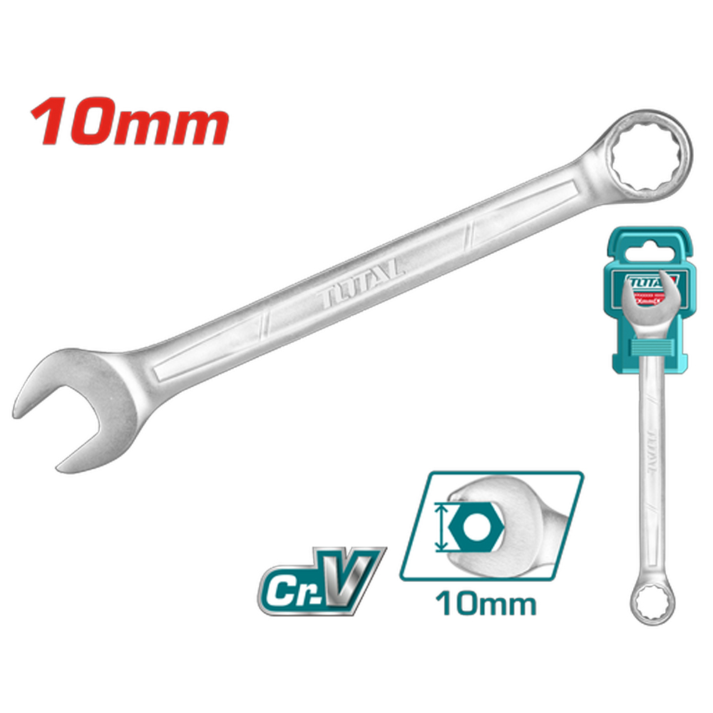LLAVE MIXTA 10MM CR/V INDUSTRIAL SUPER TOTAL (TCSPA101)