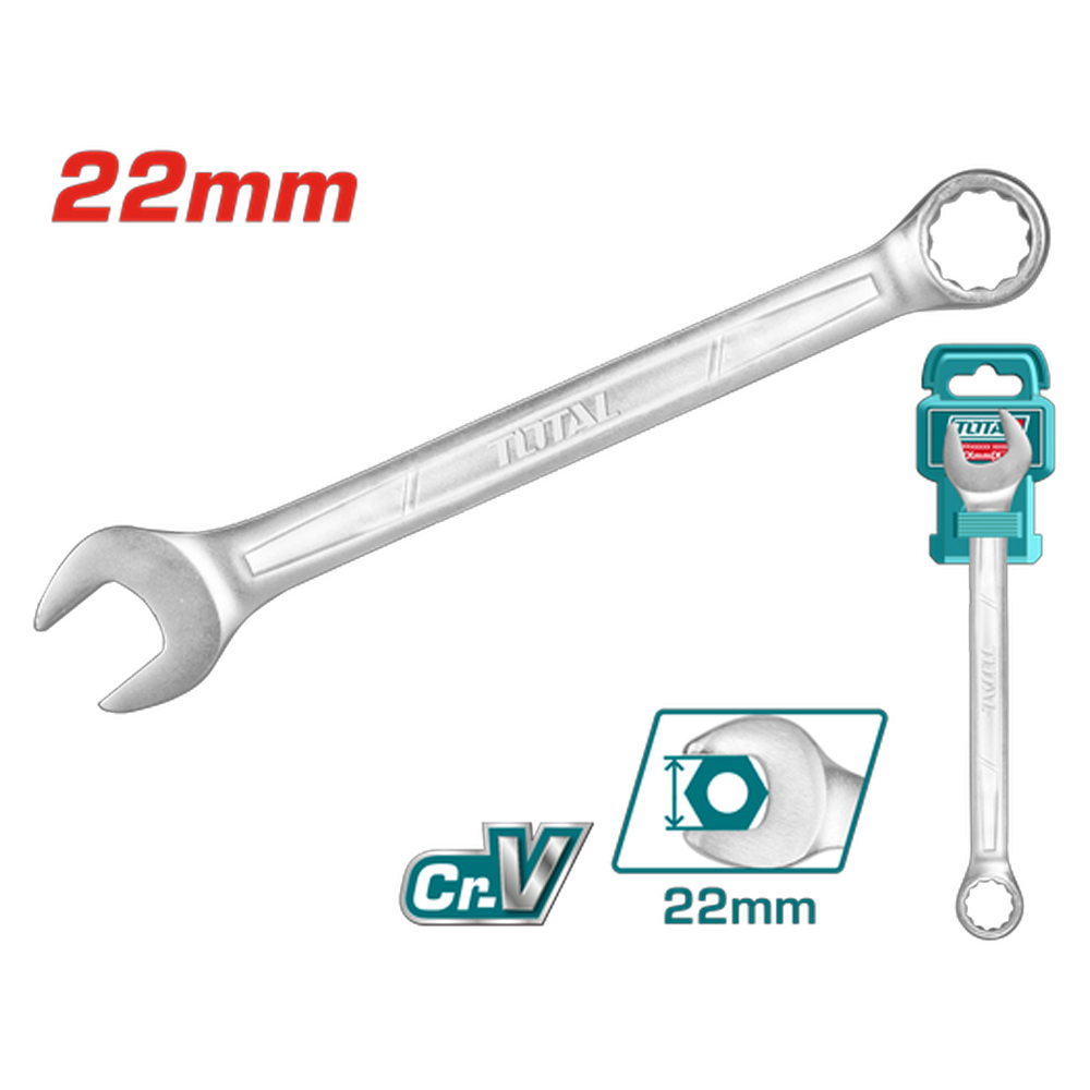 LLAVE MIXTA 22MM CR/V INDUSTRIAL SUPER TOTAL (TCSPA221)