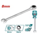 LLAVE MIXTA 8MM CON RACHE CR/V INDUSTRIAL SUPER TOTAL (TCSPAR081)