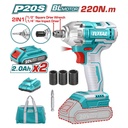 PISTOLA IMPACTO INALAMBRICA 1/2 20V 230 NM INCLUYE 2 BATERIAS 1 CARGADOR COPAS DE 171921 Y PUNTA DESTORNILLADOR TOTAL(UTIWLI20236)