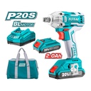 PISTOLA IMPACTO INALAMBRICA 1/2 20V 300NM INCLUYE 2 BATERIAS 1 CARGADOR TOTAL (UTIWLI2001)