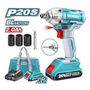 PISTOLA IMPACTO INALAMBRICA 1/2 20V INCLUYE 2 BATERIAS 1 CARGADOR COPAS DE 171921 Y PUNTA DESTORNILLADOR TOTAL(UTIWLI20208)