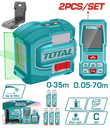 KIT DE NIVEL LASER 0-35M  LUZ VERDE  INDUSTRIAL (TLL156601) + MEDIDOR DE DISTANCIAS LASER 60MTS (TMT57026) SUPER TOTAL (TOSLL0401)