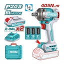 PISTOLA IMPACTO INALAMBRICA 1/2" 20V 405 NM INCLUYE  3 COPAS 17,19,21, 2 BATERIAS 1 CARGADOR INDUSTRIAL SUPER TOTAL (UTIWLI2045)