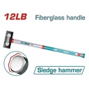 PORRA 12 LB HIERRO MANGO FIBRA DE VIDRIO SUPER TOTAL (THSM61598)
