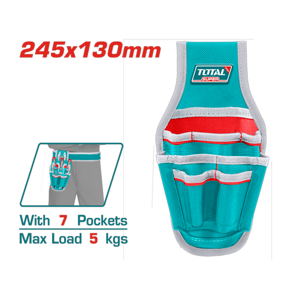 PORTA HERRAMIENTA DE 7 BOLSILLOS CAPACIDAD MAXIMA 5KG TOTAL (THT16P40125)