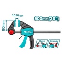 PRENSA SARGENTO DE BARRA 80 X 900 MM 36" INDUSTRIAL TOTAL (THT1346803)